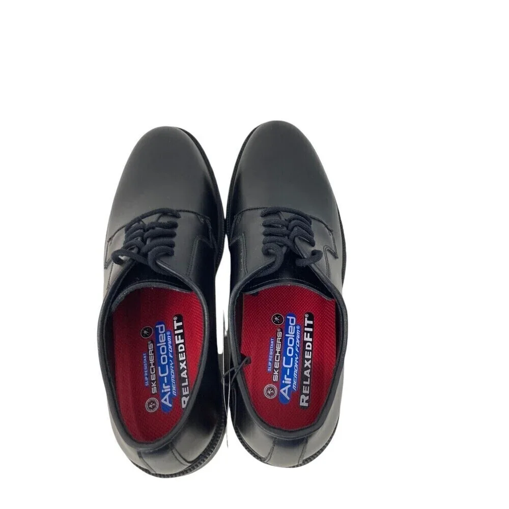 Skechers Oxford Shoes Men's Size 8.5 Black Work Footwear Relaxed Fit Rylon SR